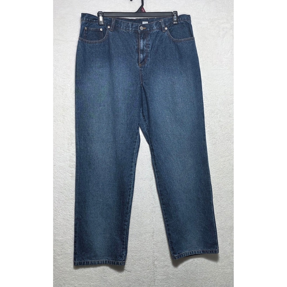Sonoma Life Style Women's 16 Straight Leg Jeans Medium Wash Blue High Rise Denim